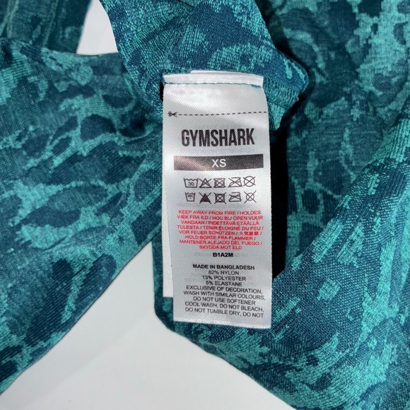 Gymshark Vital Seamless 2.0 Leggings Teal Leopard Print Women's XS - Picture 4 of 6